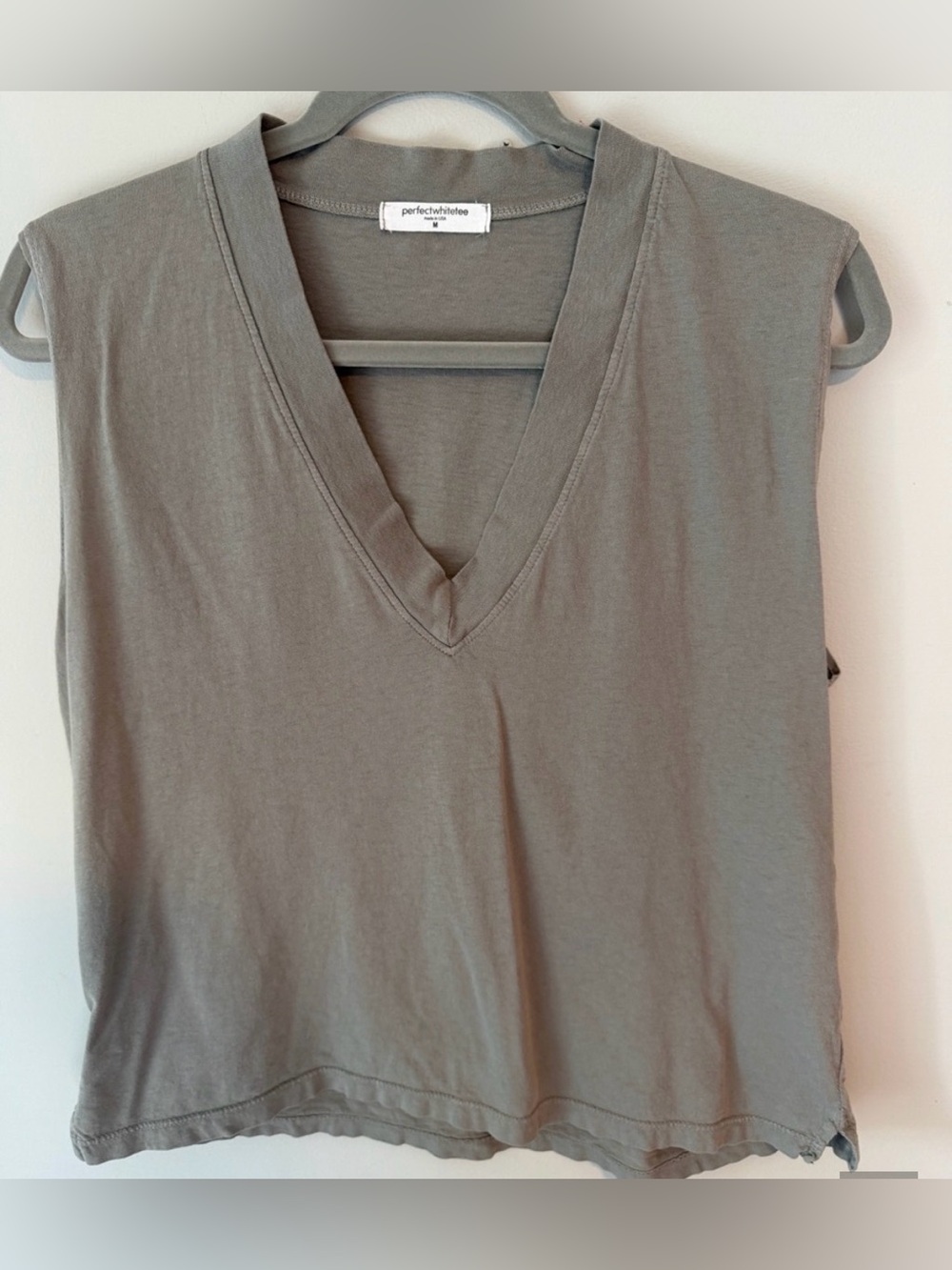 perfectwhitetee margot v neck tank top Medium